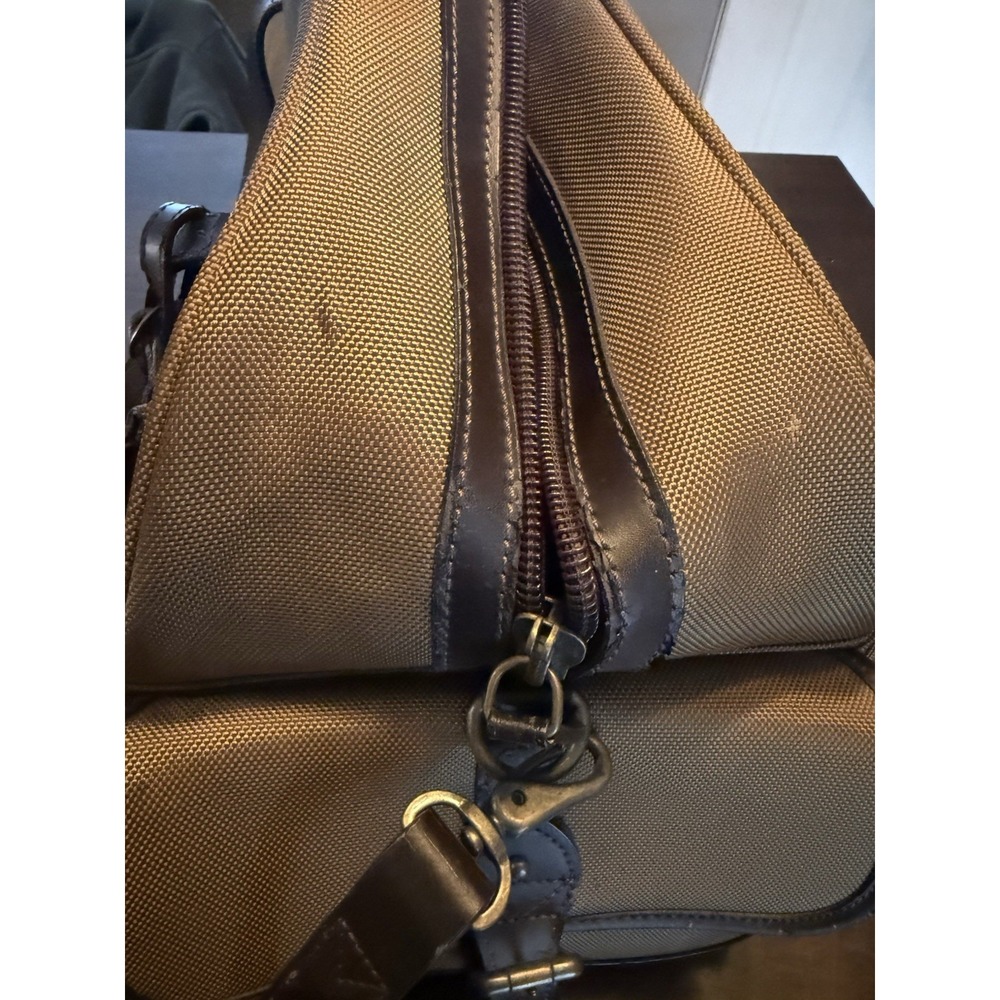 Polo Ralph Lauren Vintage Duffle/ Weekender Bag In Brown Canvas With Leather - Picture 12 of 16